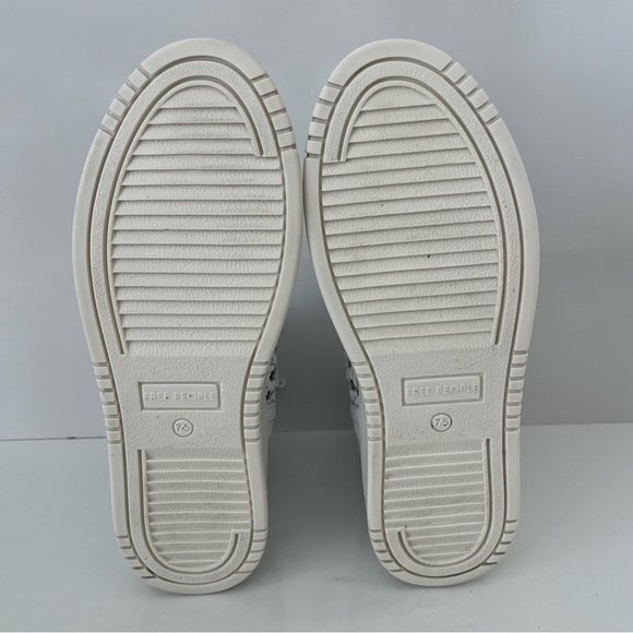 FREE PEOPLE Hayes Woven Leather High Top Sneakers in Ivory - Picture 12 of 13